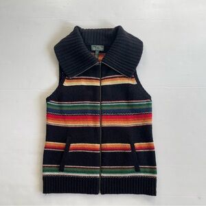 Lauren Ralph Lauren Wool Striped Multicolor Vest Jacket